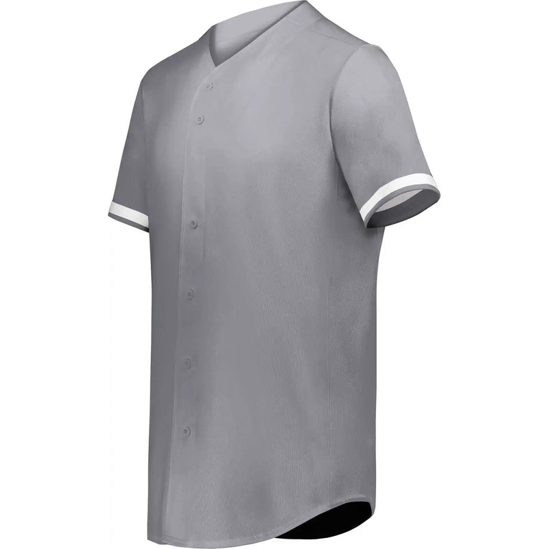 Augusta 6909 Cutter+ Full Button Baseball Jersey – Graphite White