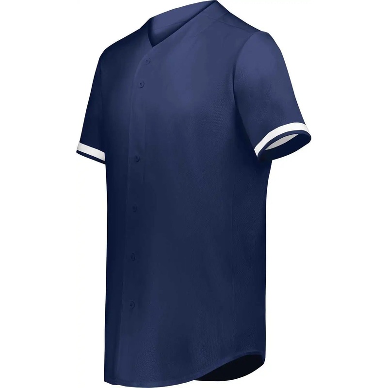 Augusta 6909 Cutter+ Full Button Baseball Jersey – Navy White