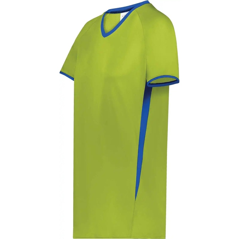 Augusta 6916 Girls Cutter+ V-Neck Jersey – Lime Royal