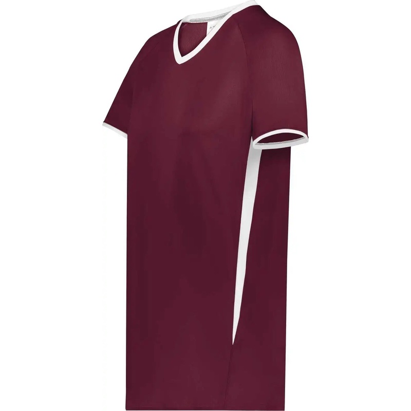 Augusta 6916 Girls Cutter+ V-Neck Jersey – Maroon White