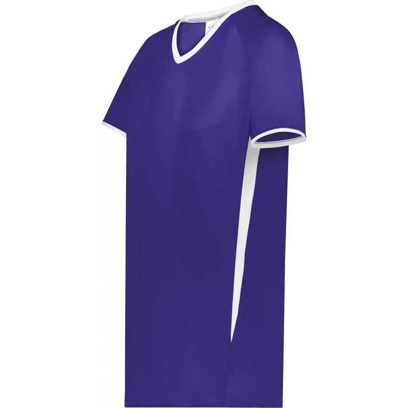 Augusta 6916 Girls Cutter+ V-Neck Jersey – Purple White