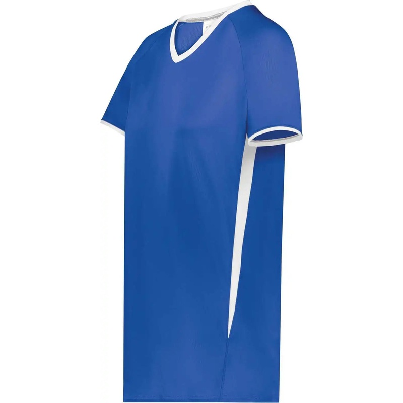 Augusta 6916 Girls Cutter+ V-Neck Jersey – Royal White