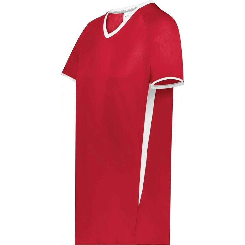 Augusta 6916 Girls Cutter+ V-Neck Jersey – Scarlet White