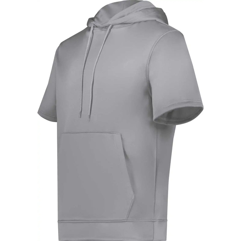 Augusta 6871 Wicking Fleece Short Sleeve Hoodie – Athletic Gray