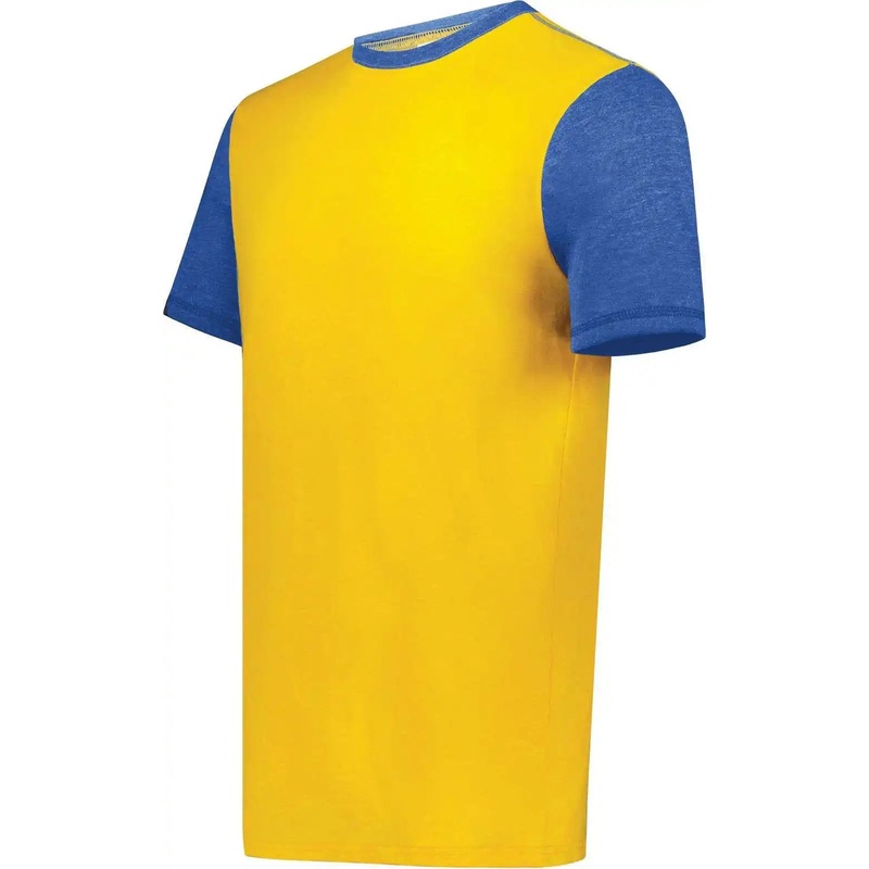 Augusta 6876 Gameday Vintage Ringer Tee – Gold Heather Royal Heather