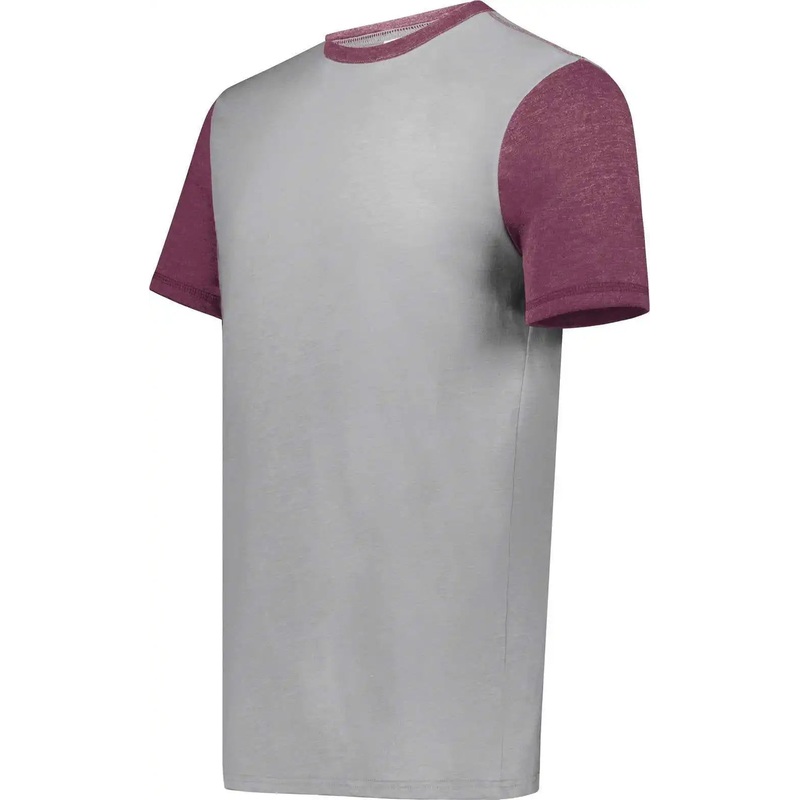 Augusta 6876 Gameday Vintage Ringer Tee – Gray Heather Maroon Heather