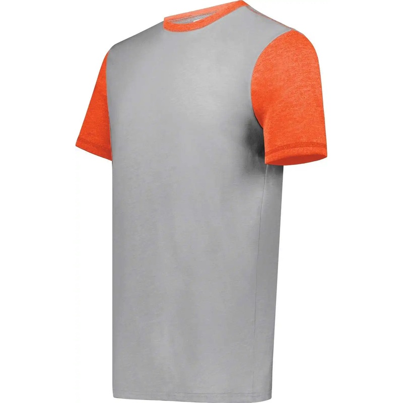 Augusta 6876 Gameday Vintage Ringer Tee – Gray Heather Orange Heather