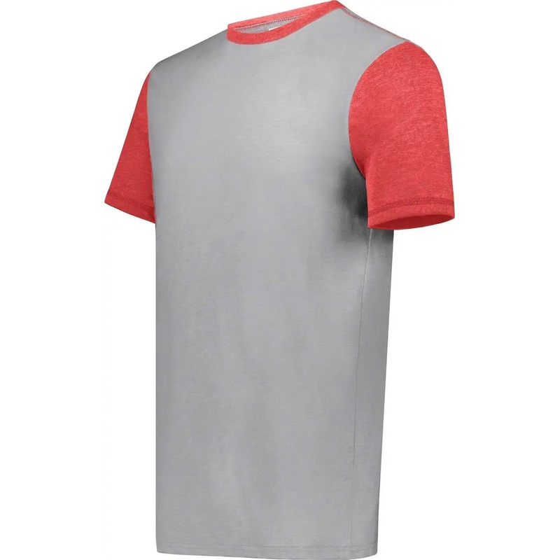 Augusta 6876 Gameday Vintage Ringer Tee – Gray Heather Scarlet Heather
