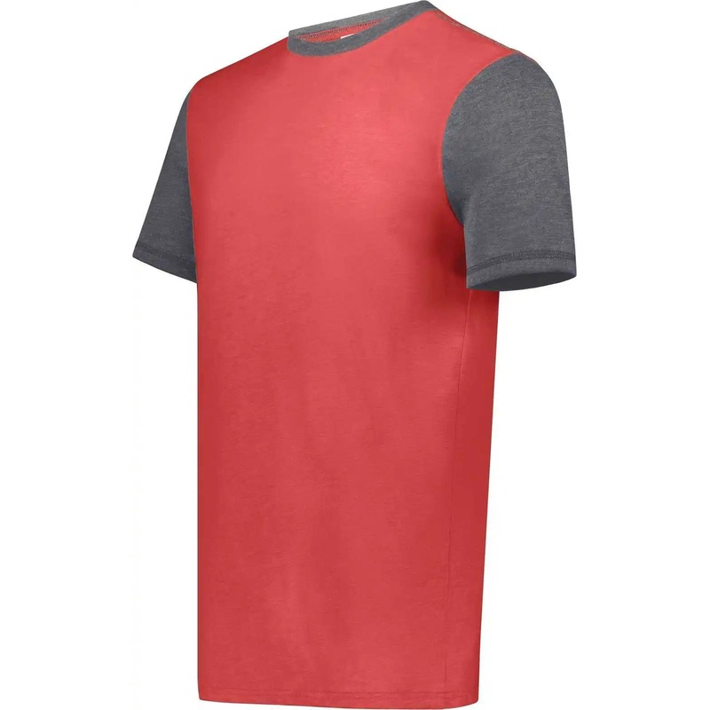 Augusta 6876 Gameday Vintage Ringer Tee – Scarlet Heather Carbon Heather