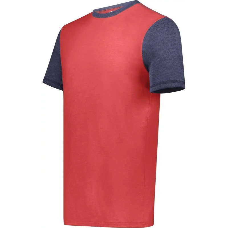 Augusta 6876 Gameday Vintage Ringer Tee – Scarlet Heather Navy Heather