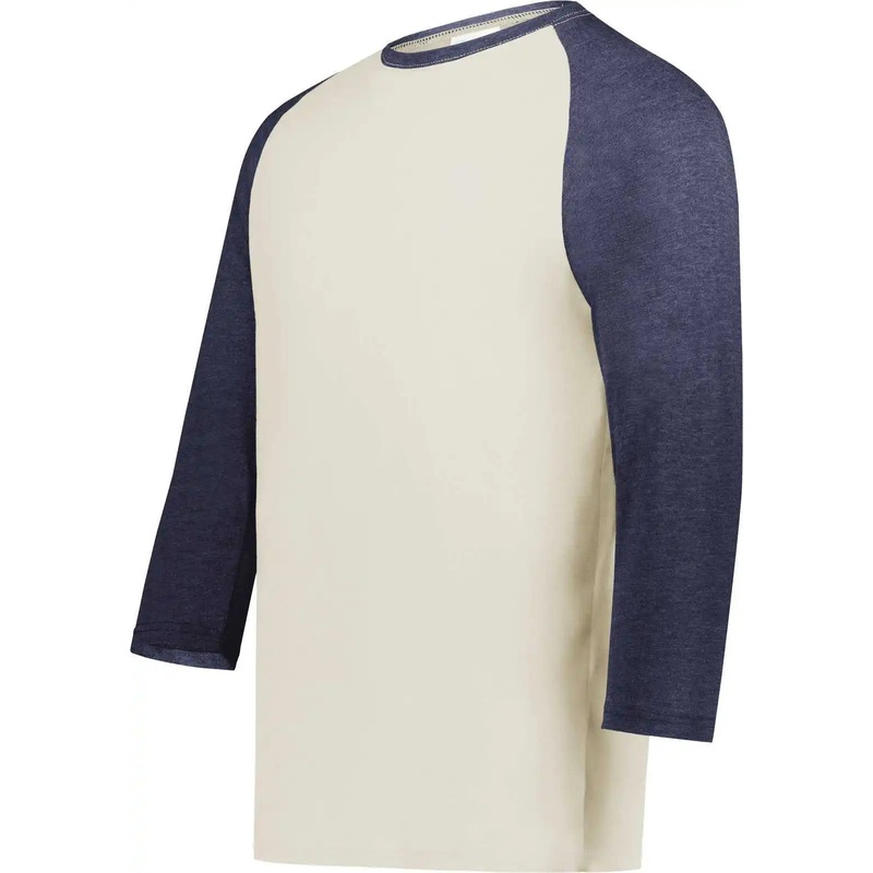 Augusta 6879 Gameday Vintage 3/4 Tee – Birch Navy Heather