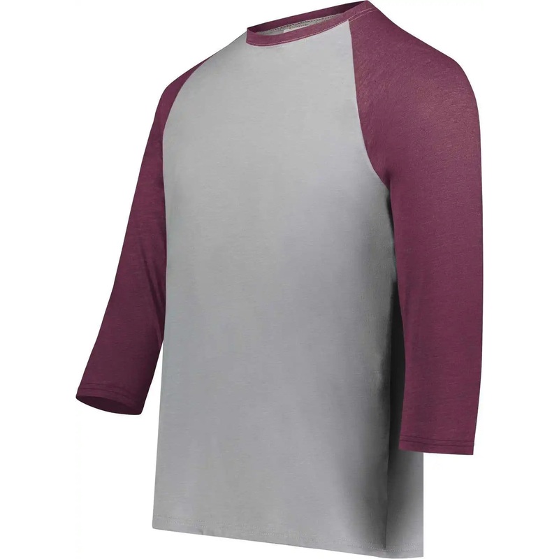 Augusta 6879 Gameday Vintage 3/4 Tee – Gray Heather Maroon Heather