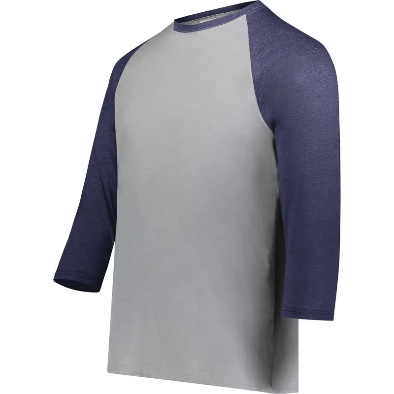 Augusta 6879 Gameday Vintage 3/4 Tee – Gray Heather Navy Heather