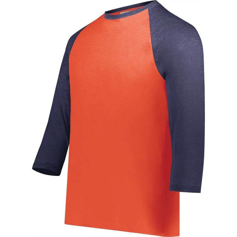 Augusta 6879 Gameday Vintage 3/4 Tee – Orange Heather Navy Heather