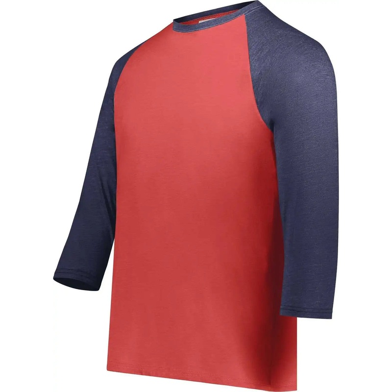 Augusta 6879 Gameday Vintage 3/4 Tee – Scarlet Heather Navy Heather