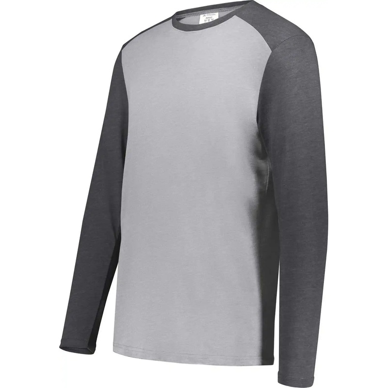 Augusta 6881 Gameday Vintage Long Sleeve Tee – Gray Heather Carbon Heather