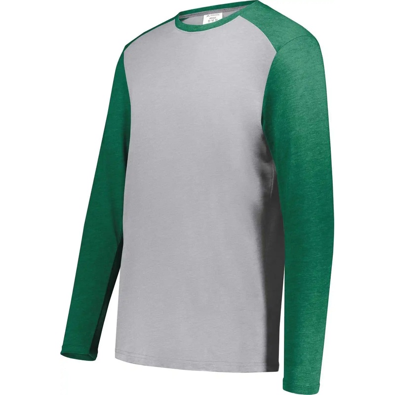 Augusta 6881 Gameday Vintage Long Sleeve Tee – Gray Heather Kelly Heather