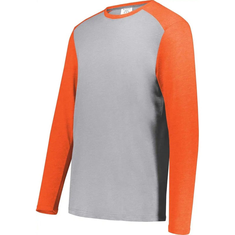 Augusta 6881 Gameday Vintage Long Sleeve Tee – Gray Heather Orange Heather
