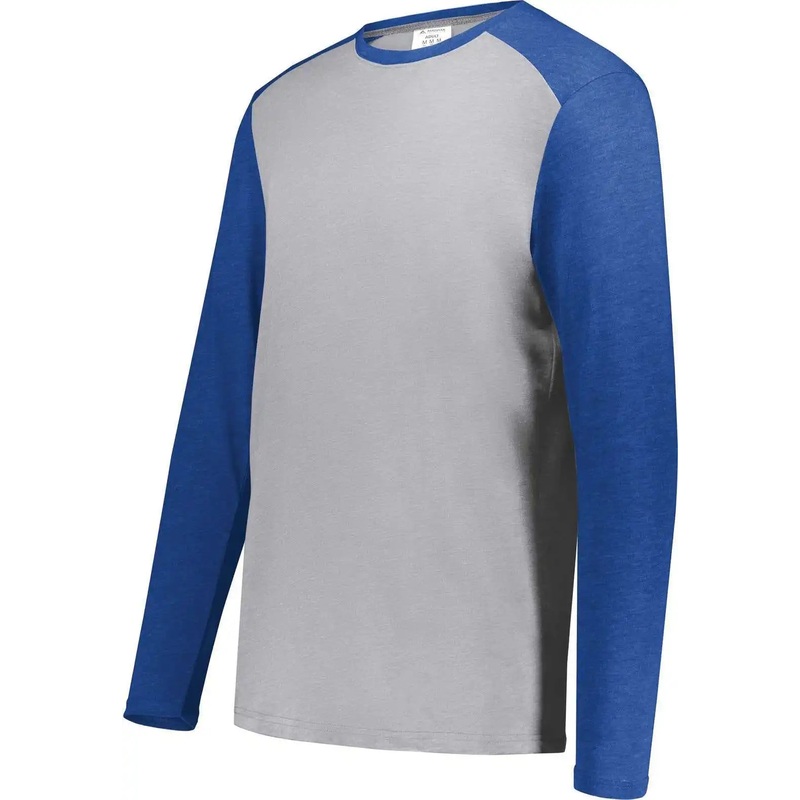 Augusta 6881 Gameday Vintage Long Sleeve Tee – Gray Heather Royal Heather