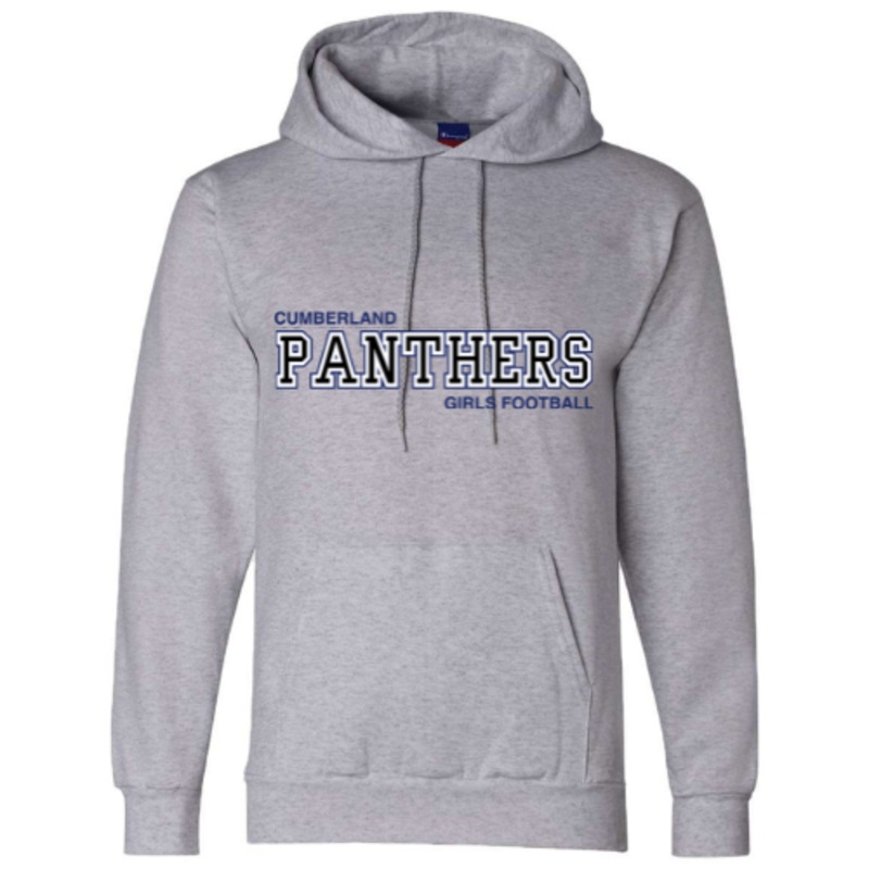 CUMBERLAND PANTHERS GIRLS FOOTBALL CHAMPION COTTON HOODIE – GREY