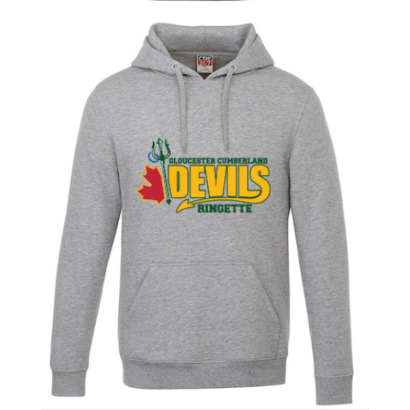 GLOUCESTER CUMBERLAND DEVILS COTTON FLEECE HOODIE ADULT – GREY
