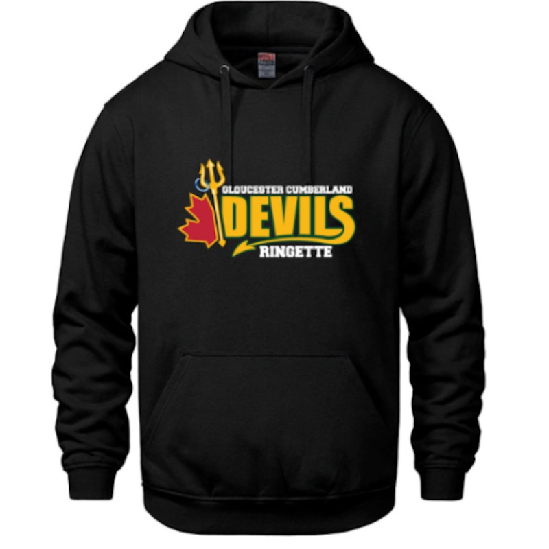 GLOUCESTER CUMBERLAND DEVILS COTTON HOODIE -BLACK ADULT