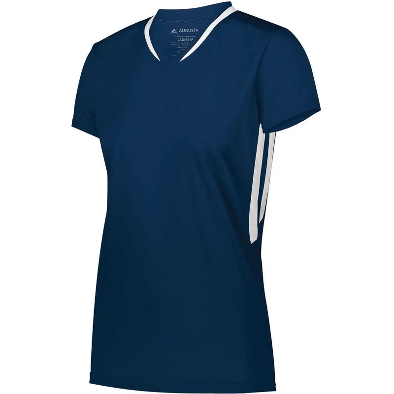 Augusta 1682 Ladies Full Force Short Sleeve Jersey – Navy White