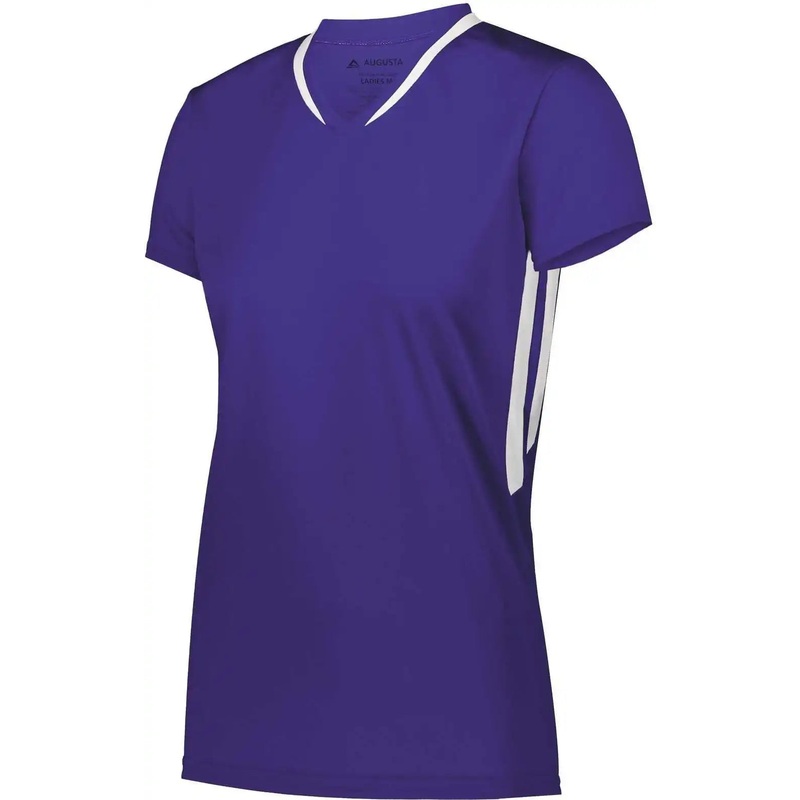 Augusta 1682 Ladies Full Force Short Sleeve Jersey – Purple White