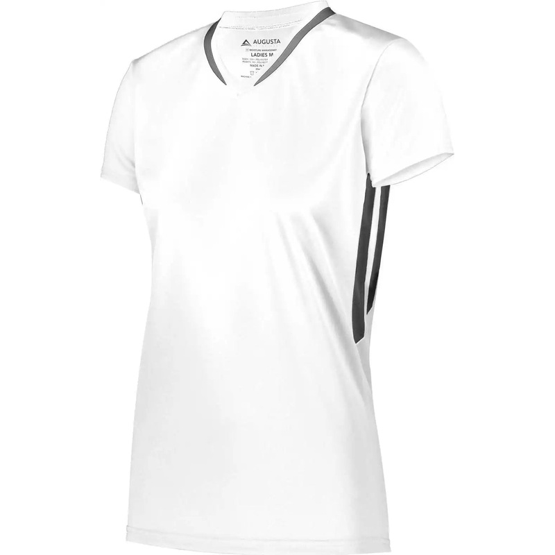 Augusta 1682 Ladies Full Force Short Sleeve Jersey – White Graphite
