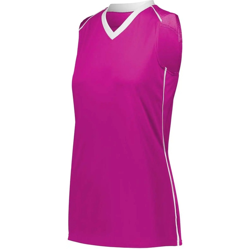 Augusta 1688 Girls Rover Jersey – Power Pink White