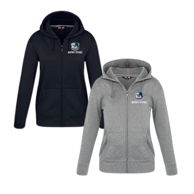 BEATRICE-DESLOGES HOODIE POLYESTER  FERMETURE CLAIRE POUR FEMME AVEC LOGO BROD SUR POITRINE GAUCHE