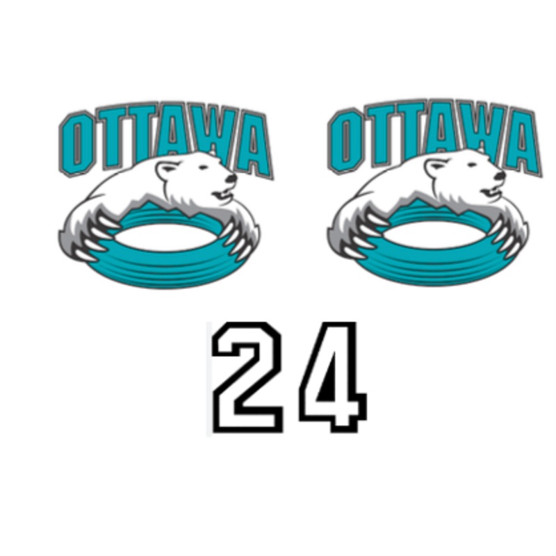 CORA HELMET STICKER KIT CONTAINS 2 LOGOS AND 1 NUMBER