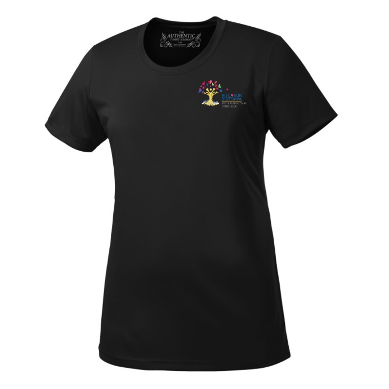 AU COEUR DRYFIT SHORT SLEEVE TEE LADIES WITH HEAT PRESSED LOGO