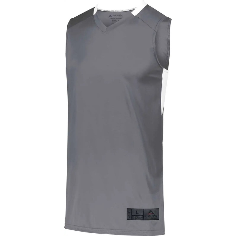 Augusta 1731 Youth Step-Back Basketball Jersey – Graphite White