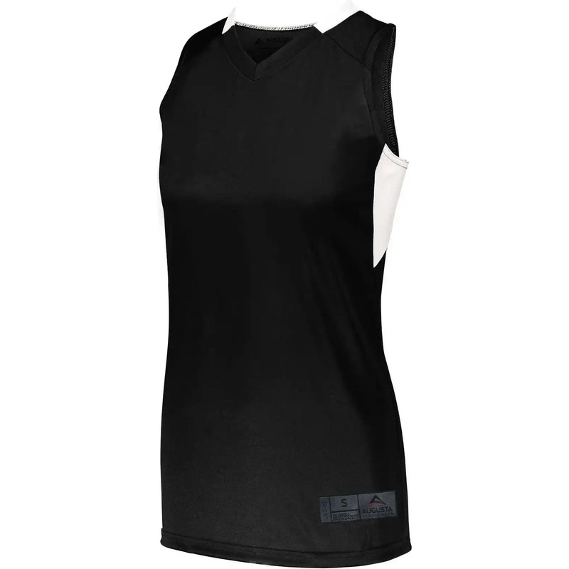 Augusta 1732 Ladies Step-Back Basketball Jersey – Black White