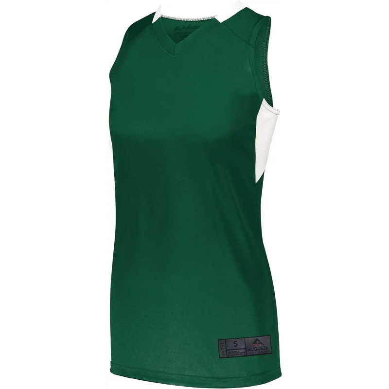 Augusta 1732 Ladies Step-Back Basketball Jersey – Dark Green White