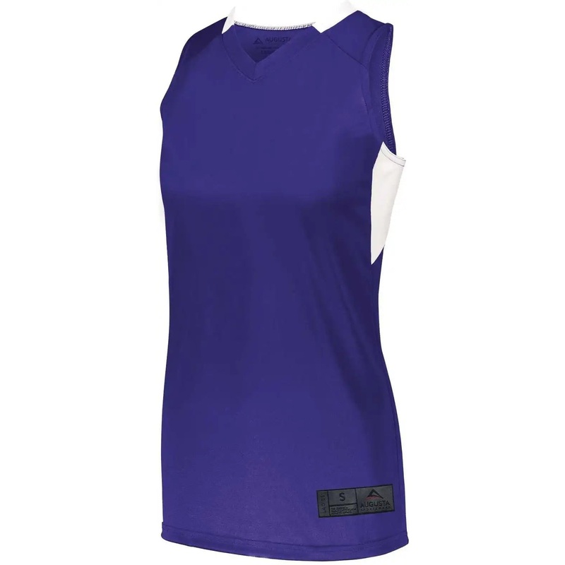 Augusta 1732 Ladies Step-Back Basketball Jersey – Purple White