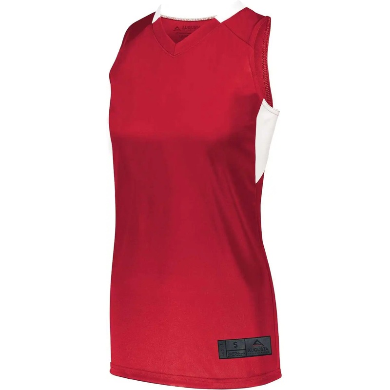 Augusta 1732 Ladies Step-Back Basketball Jersey – Red White
