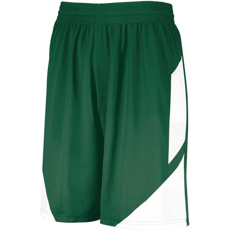 Augusta 1733 Step-Back Basketball Shorts – Dark Green White
