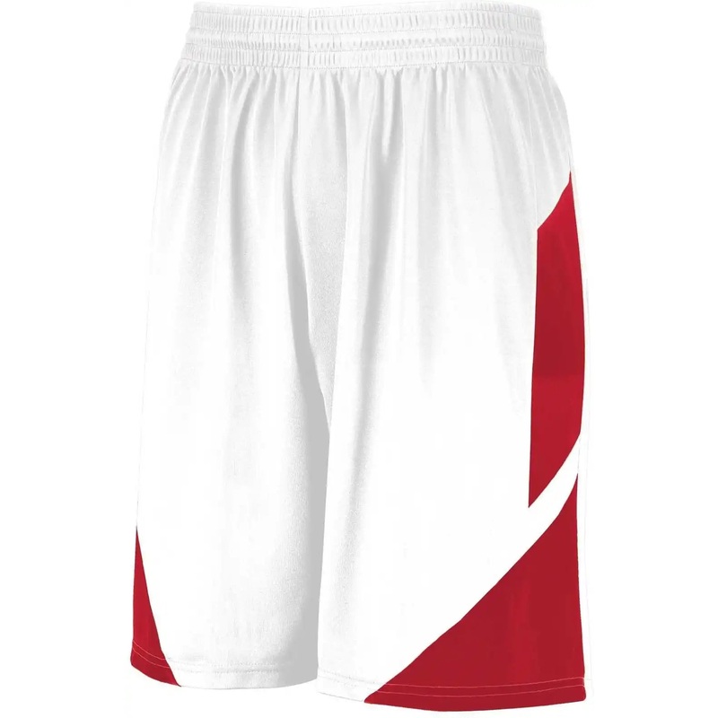 Augusta 1733 Step-Back Basketball Shorts – White Red