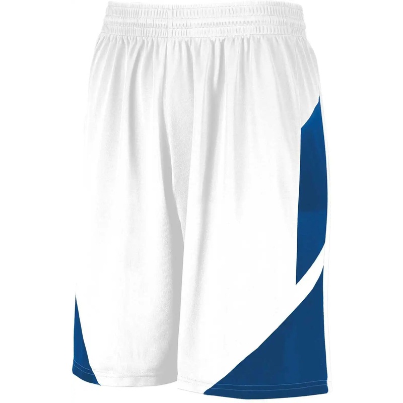Augusta 1733 Step-Back Basketball Shorts – White Royal