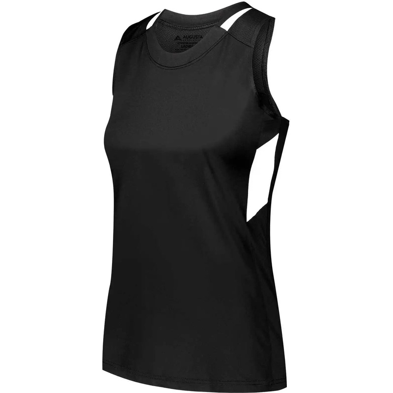Augusta 2436 Ladies Crossover Tank – Black White
