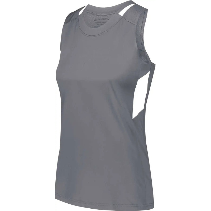 Augusta 2436 Ladies Crossover Tank – Graphite White