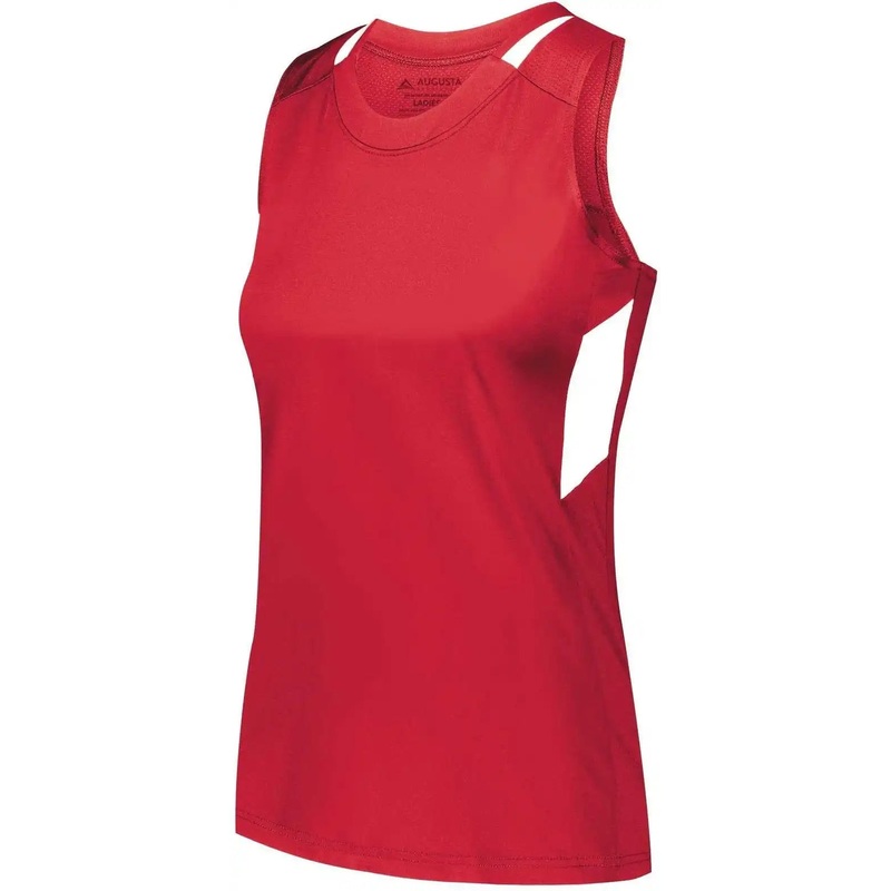 Augusta 2437 Girls Crossover Tank – Red White