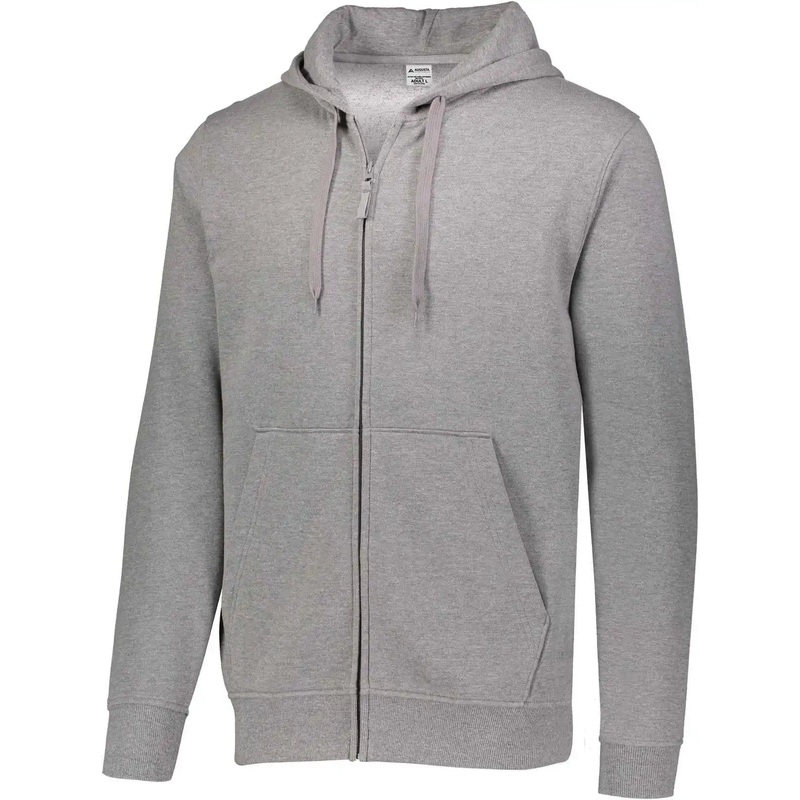 Augusta 5418 60/40 Fleece Full Zip Hoodie – Charcoal Heather