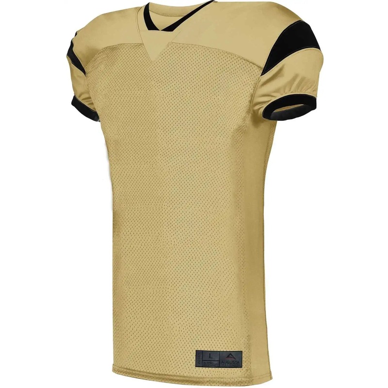 Augusta 9582 Slant Football Jersey – Vegas Gold Black