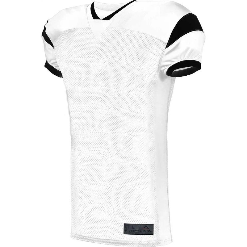 Augusta 9582 Slant Football Jersey – White Black