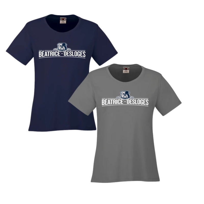 BEATRICE-DESLOGES TSHIRT DRYFIT  MANCHES COURTES FEMME AVEC LOGO IMPRIM AU DEVANT