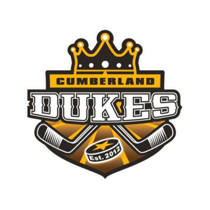 CUMBERLAND DUKES HELMET STICKER CONTAINS 2 LOGOS AND 1 NUMBER