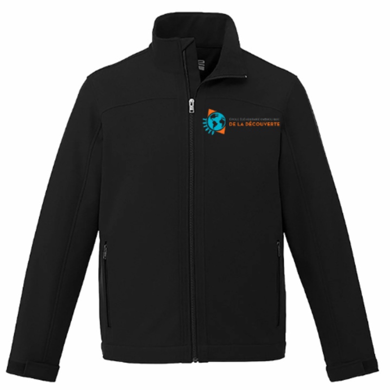 DE LA DCOUVERTE CX2 LIGHTWEIGHT SOFTSHELL MEN’S JACKET WITH EMBROIDERED LEFT CHEST LOGO